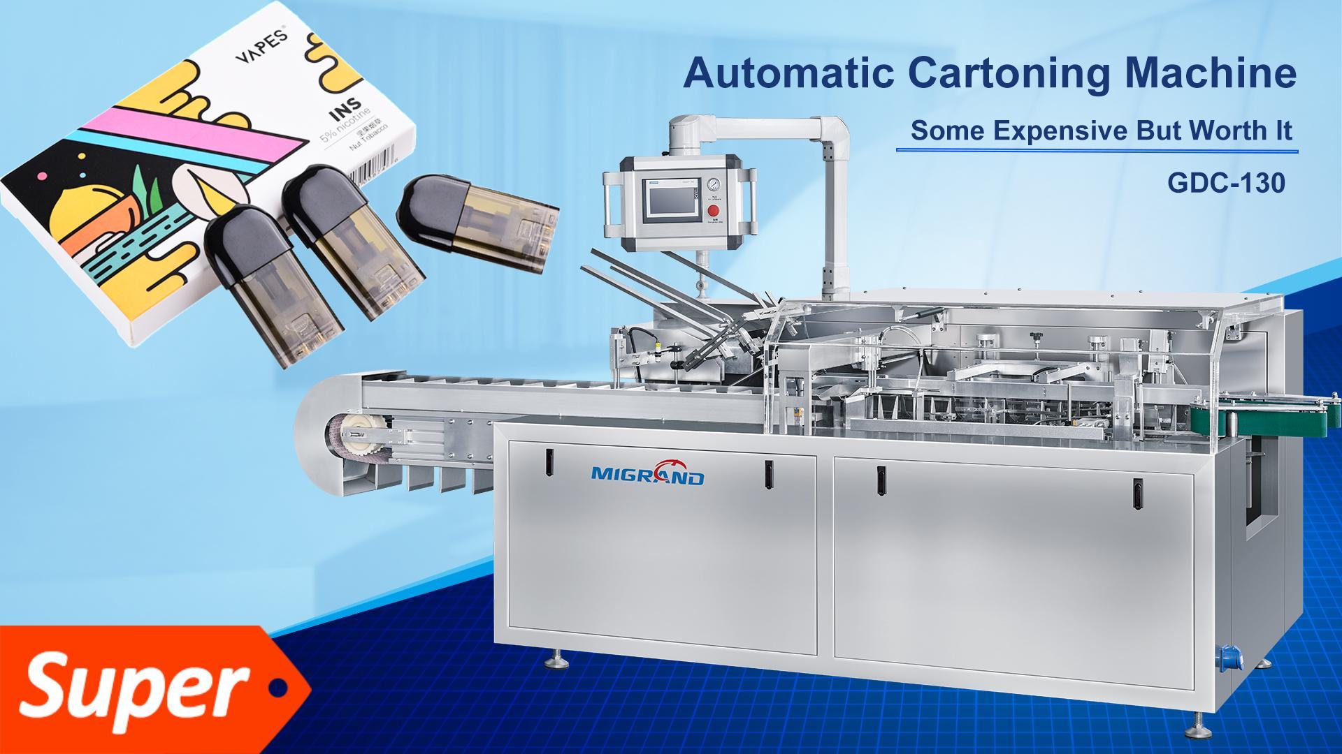 Línea de máquinas etiquetadoras y estuchadoras de cápsulas de vaporizador de Indonesia