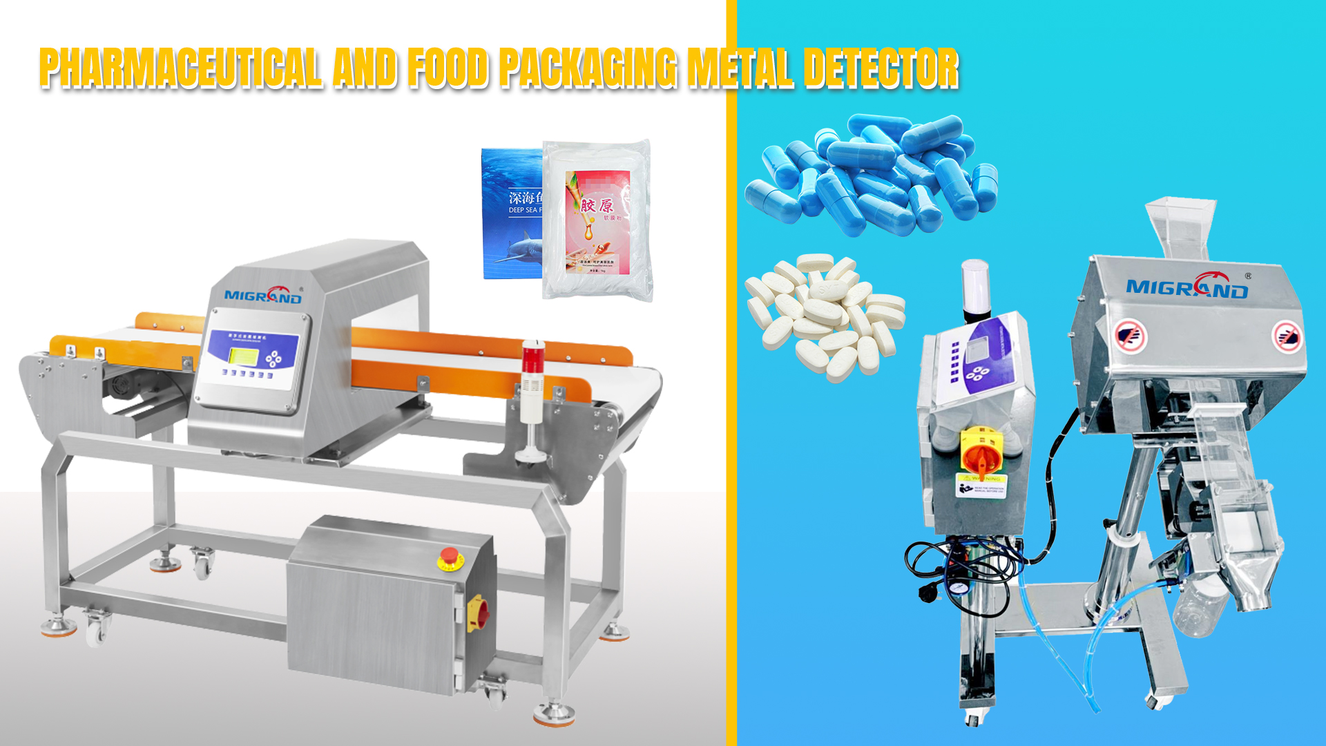 Solución de detector de metales en la línea de envasado