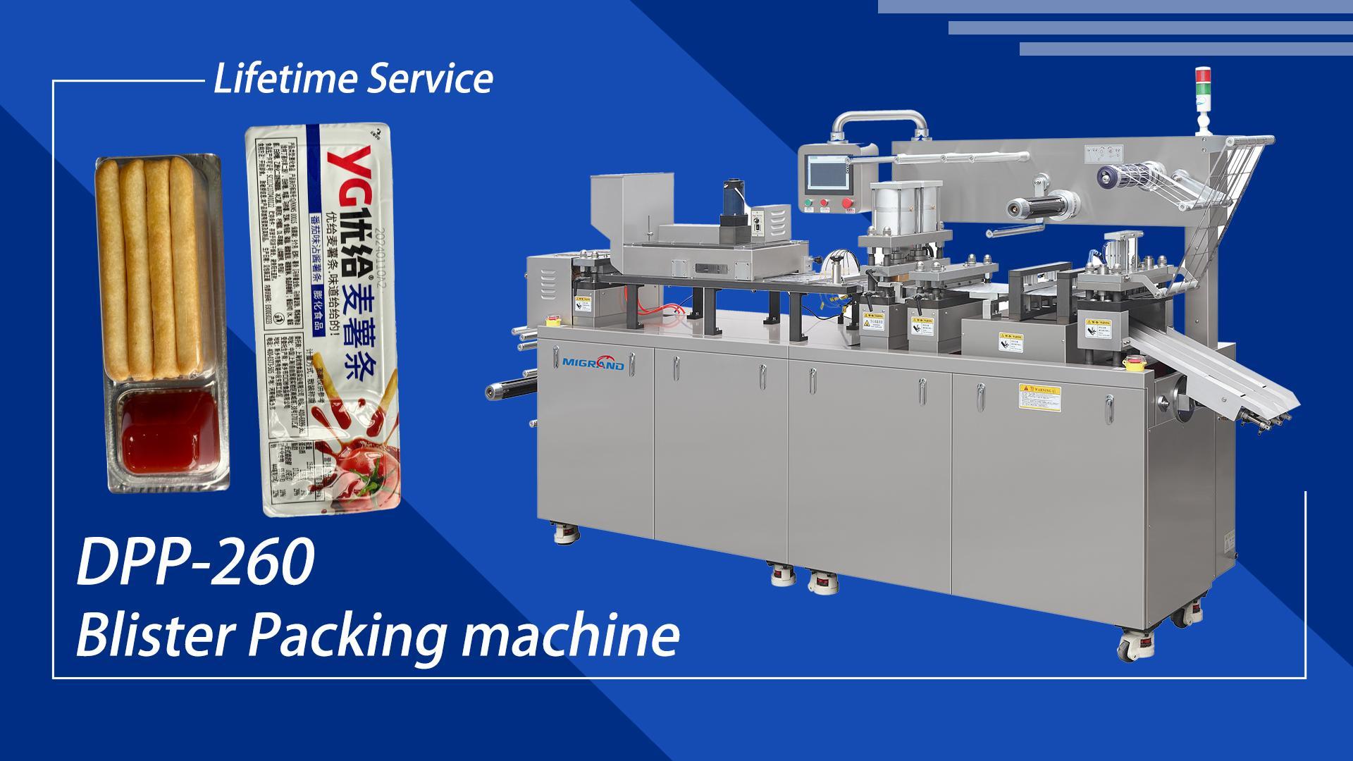 Máquina envasadora de blister de palitos de galletas con taza de salsa de tomate Irán