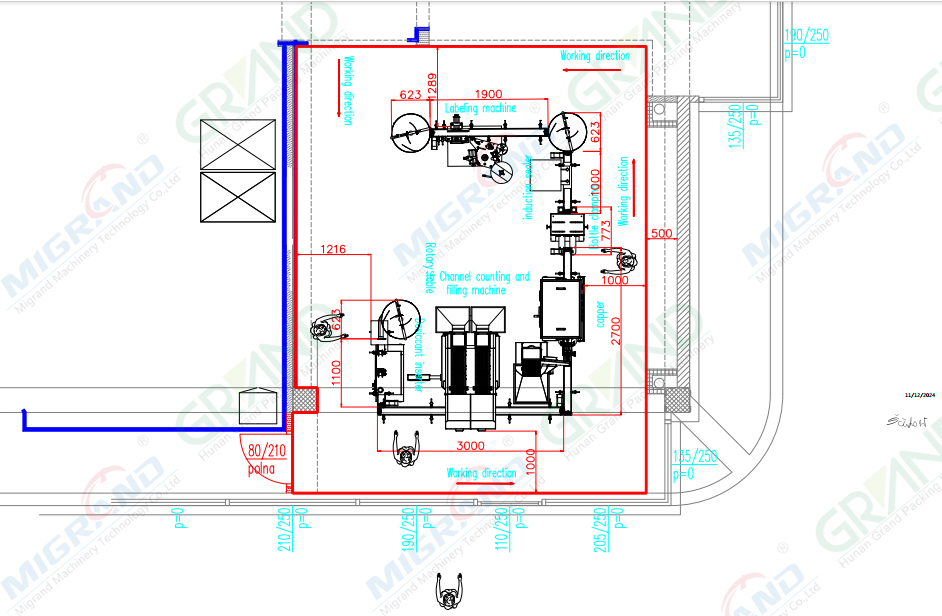 L&iacute;nea de m&aacute;quinas de sellado, embotellado, taponado y conteo de tabletas con alimentador desecante, etiquetadora e impresora de inyecci&oacute;n de tinta