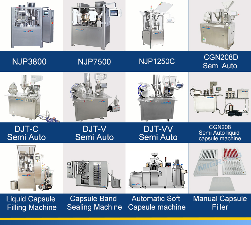 cat&aacute;logo de llenado de c&aacute;psulas