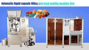 Línea automática de llenado de cápsula líquida y sellado de banda