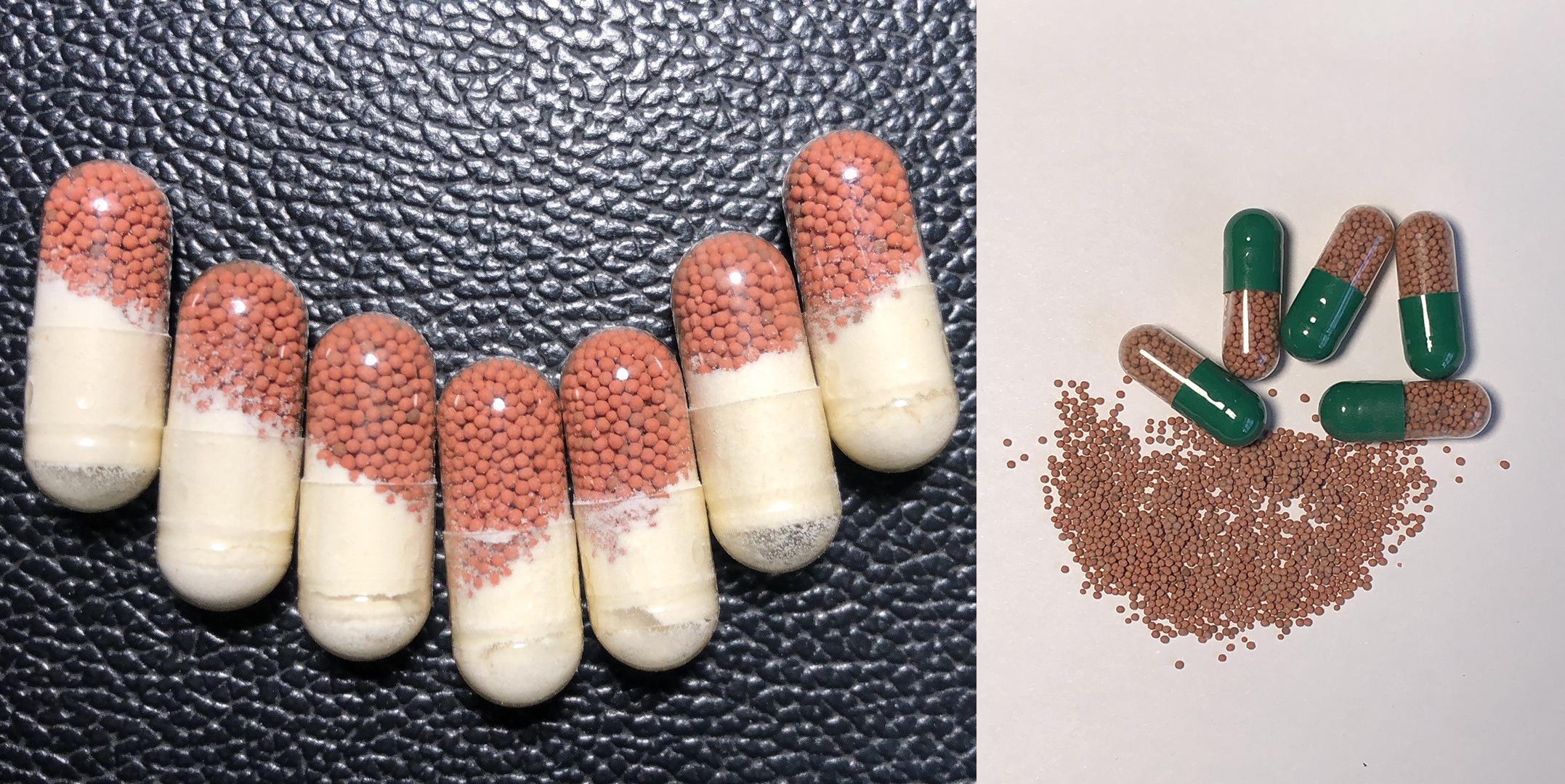 c&aacute;psula de polvo y micropellets