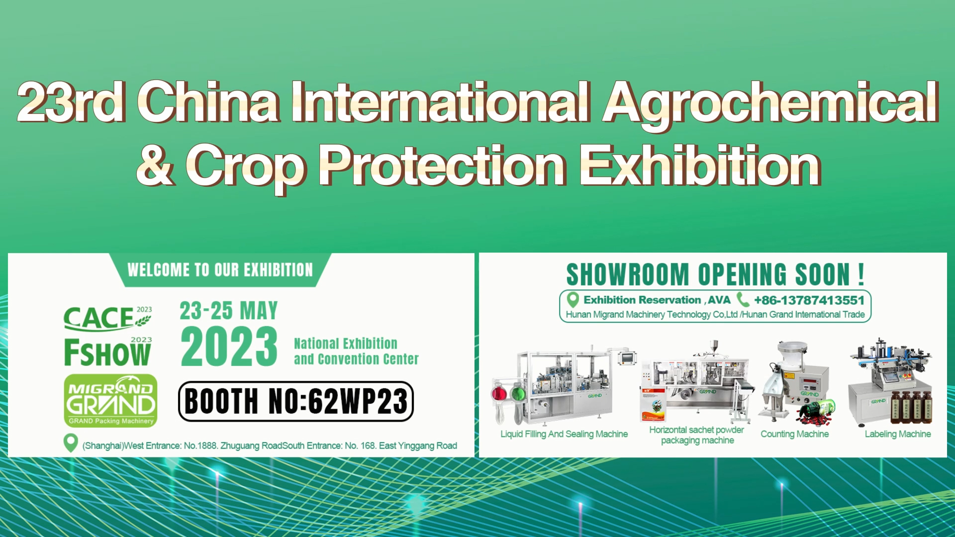 Exposición de maquinaria de embalaje CACE2023 MiGrand Agrochemica