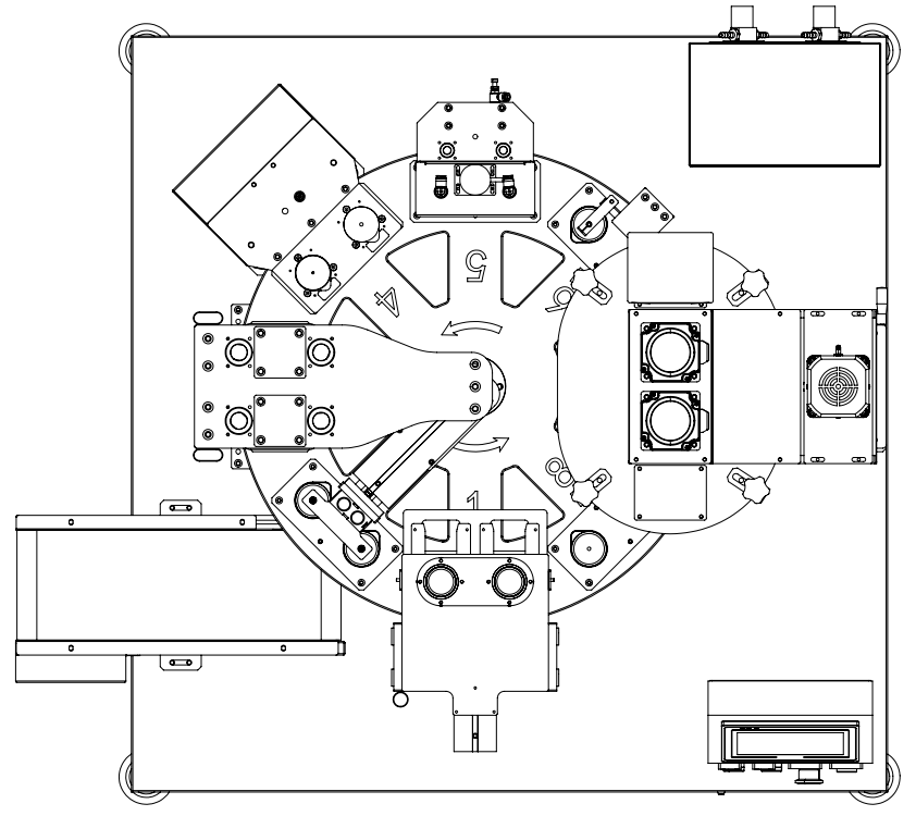 Estructura de la m&aacute;quina de sellado, llenado y tapa de separaci&oacute;n